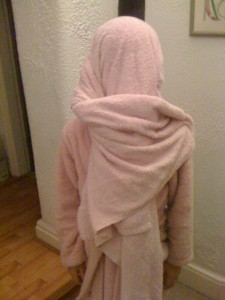 lily in pink towels lily in pink towels