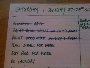close-up to-do list