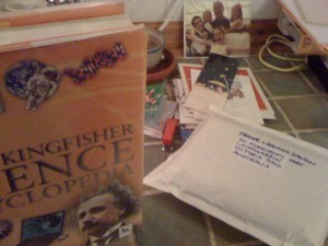 unsent packages & Lily's reading material of choice