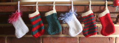6 completed mini-stockings